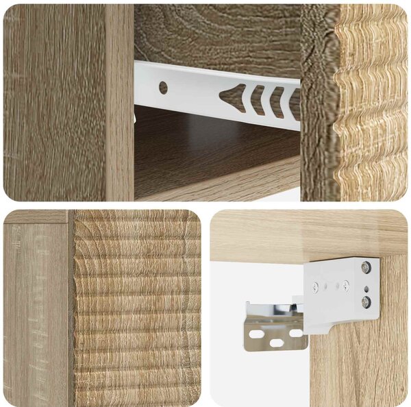 Fali éjjeli szekrény 2 pcs Sonoma Tölgy 49 x 34,5 x 20 cm