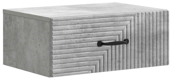 Fali éjjeli szekrény Betonszürke 49 x 34,5 x 20 cm Szerelt Fa