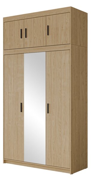 Gardróbszekrény Novduni 105, Laminált forgácslap, 246x133x53cm, Tölgy