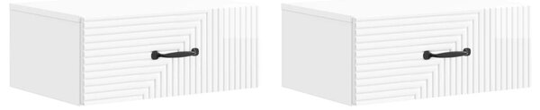 Fali éjjeli szekrény 2 pcs Magasfényű Fehér 49 x 34,5 x 20 cm