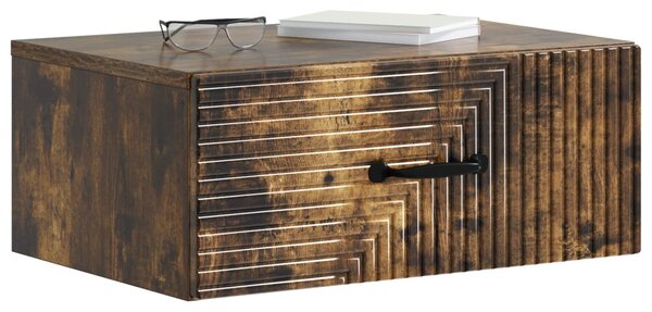 Fali éjjeli szekrény 2 pcs Füstös Tölgy 49 x 34,5 x 20 cm