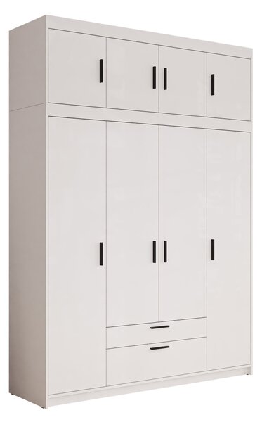 Gardróbszekrény Novduni 106, Laminált forgácslap, 246x177x53cm, Fehér