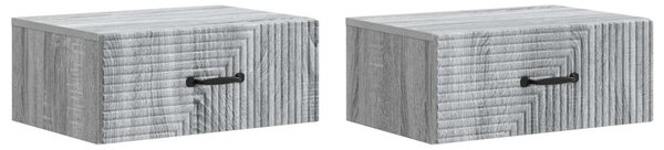 Fali éjjeli szekrény 2 pcs Szürke Sonoma 49 x 34,5 x 20 cm
