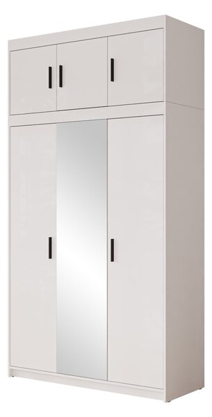 Gardróbszekrény Novduni 105, Laminált forgácslap, 246x133x53cm, Fehér