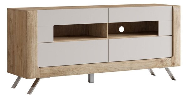 TV-állvány Sovera 105, Közepes sűrűségű farostlemez, Laminált forgácslap, 73x160x48cm, Kasmír, Arany tölgy