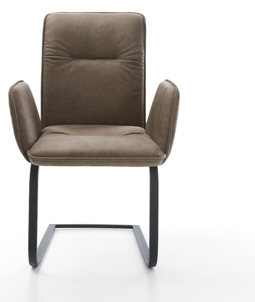 DELIFE Étkezőszék Vinja-Flex mikroszálas taupe vintage étkezőszék lapos fekete