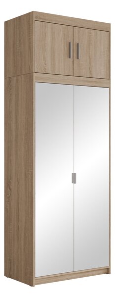 Gardróbszekrény Novduni 119, Laminált forgácslap, 246x90x53cm, Sonoma tölgy