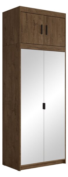 Gardróbszekrény Novduni 119, Laminált forgácslap, 246x90x53cm, Lefkas tölgy