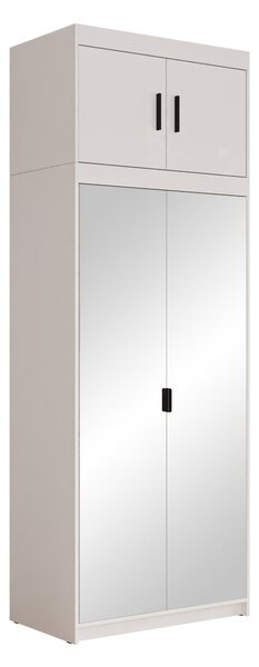 Gardróbszekrény Novduni 119, Laminált forgácslap, 246x90x53cm, Fehér