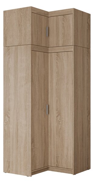 Sarokszekrény Novduni 121, Laminált forgácslap, 246x98x98cm, Sonoma tölgy