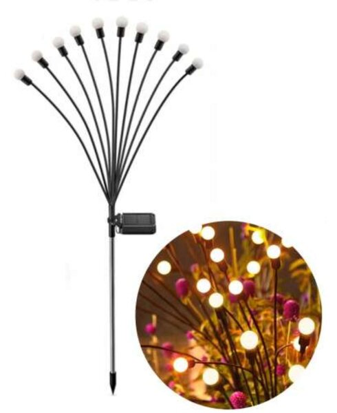 Polifach 6 LED-es kerti Napelemes Lámpa 72cm (P-376) - fekete