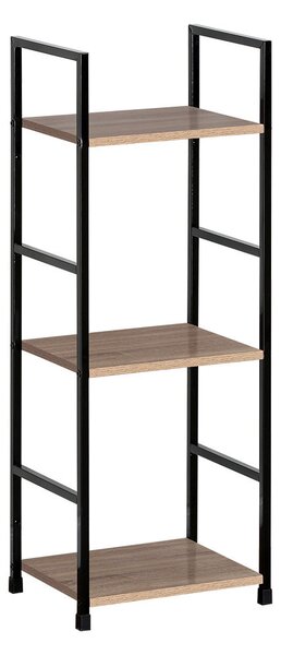Intenso Home 3 szintes nyitott könyvespolc 29 x 80cm (Aranytölgy) | Univerzális tároló állvány fém lábakkal