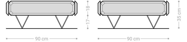 DELIFE Dohányzóasztal Kiano 90x90 cm akác természetes 2 fiók V-láb fekete