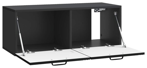 Fali TV szekrény Fekete 78,5 x 31 x 30 cm Szerelt Fa