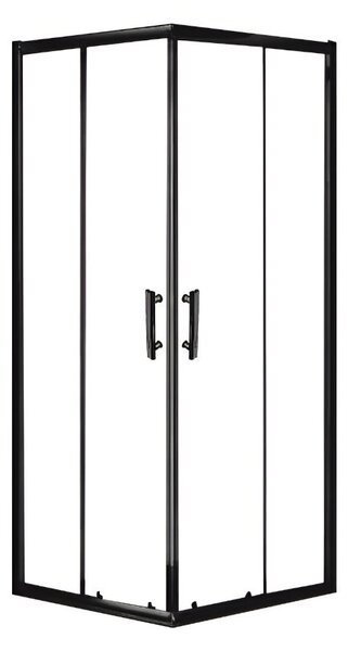 Viva AQUA Max Zuhanykabin SZÖGLETES FEKETE Profil - 6 mm víztiszta üveg - 80 x 80 x 190 cm