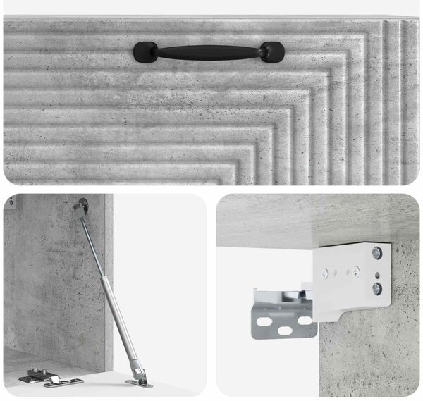 Fali TV szekrény Betonszürke 78,5 x 31 x 30 cm Szerelt Fa