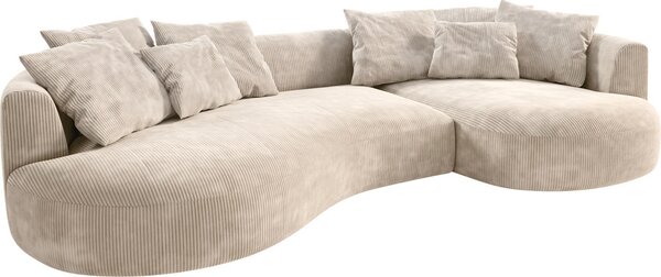 DELIFE Kanapé Edina 330x170 cm kordbársony bézs