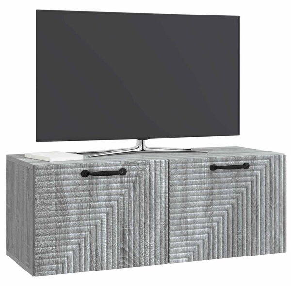 Fali TV szekrény Szürke Sonoma 78,5 x 31 x 30 cm Szerelt Fa