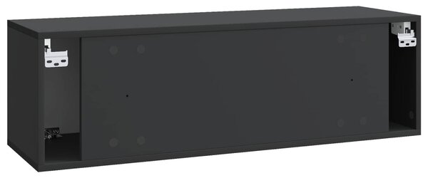 Fali TV szekrény Fekete 98 x 31 x 30 cm Szerelt Fa