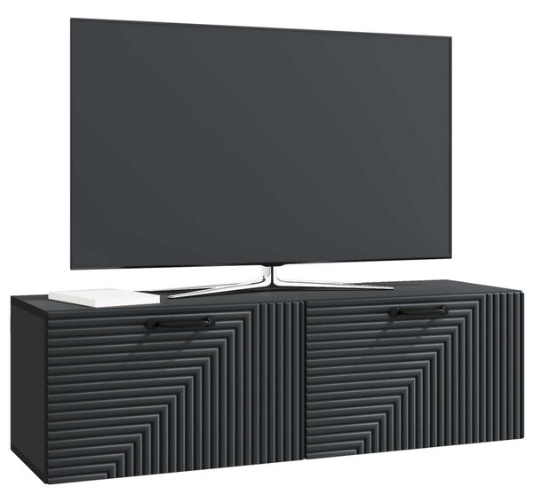 Fali TV szekrény Fekete 98 x 31 x 30 cm Szerelt Fa