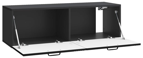 Fali TV szekrény Fekete 98 x 31 x 30 cm Szerelt Fa