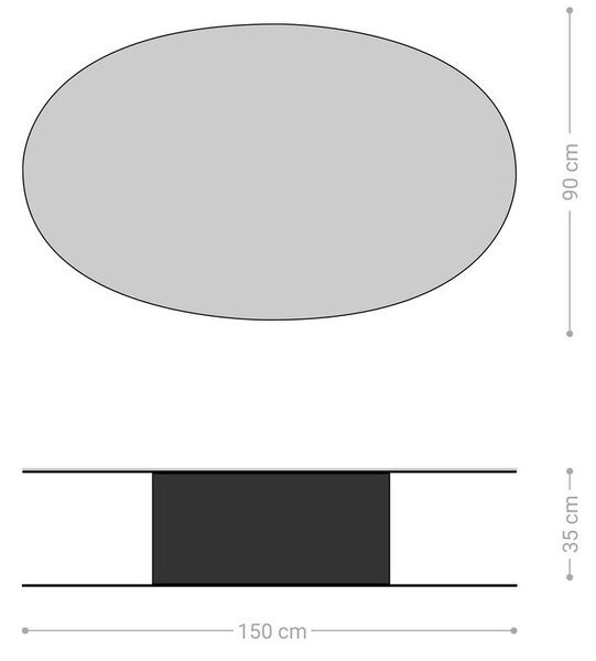 DELIFE Dohányzóasztal Casilda 150x90 cm kerámia Minas melange fehér-bézs középső láb effekt felület titán