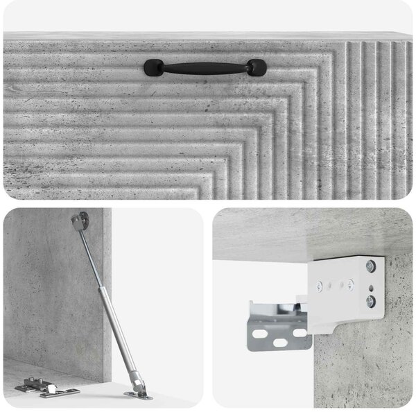 Fali TV szekrény Betonszürke 98 x 31 x 30 cm Szerelt Fa