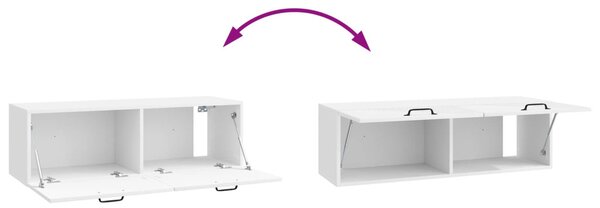 Fali TV szekrény Magasfényű Fehér 98 x 31 x 30 cm Szerelt Fa