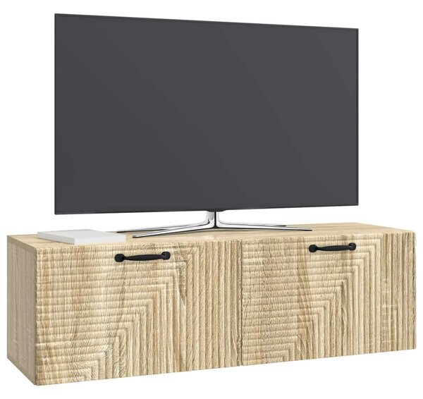 Fali TV szekrény Sonoma Tölgy 98 x 31 x 30 cm Szerelt Fa