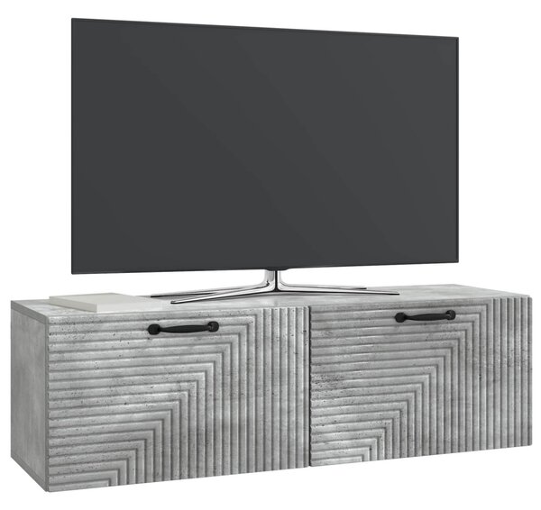 Fali TV szekrény Betonszürke 98 x 31 x 30 cm Szerelt Fa