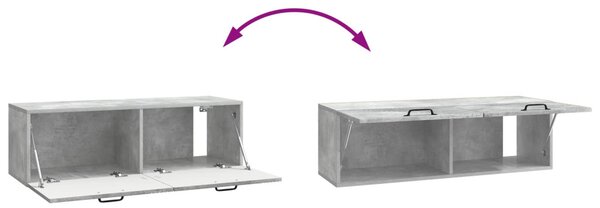 Fali TV szekrény Betonszürke 98 x 31 x 30 cm Szerelt Fa