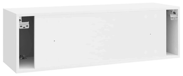 Fali TV szekrény Magasfényű Fehér 98 x 31 x 30 cm Szerelt Fa