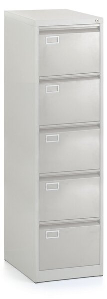 Fém iratszekrény A4 - 5 fiók, 45,5 x 62 x 162,5 cm, hengerzár, szürke - ral 7035