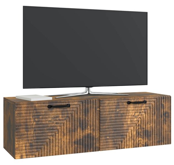 Fali TV szekrény Füstös Tölgy 98 x 31 x 30 cm Szerelt Fa