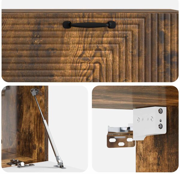 Fali TV szekrény Füstös Tölgy 98 x 31 x 30 cm Szerelt Fa