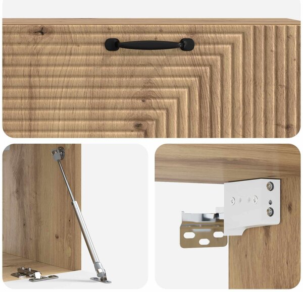 Fali TV szekrény Kézműves Tölgy 98 x 31 x 30 cm Szerelt Fa