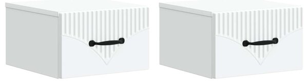 Fali éjjeli szekrény 2 pcs Fehér 34,5 x 33 x 20 cm Szerelt Fa