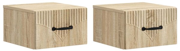 Fali éjjeli szekrény 2 pcs Sonoma Tölgy 34,5 x 33 x 20 cm