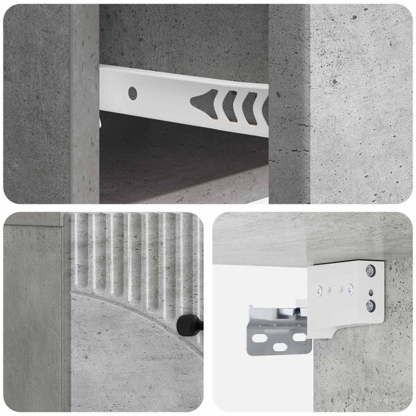 Fali éjjeli szekrény 2 pcs Betonszürke 34,5 x 33 x 20 cm