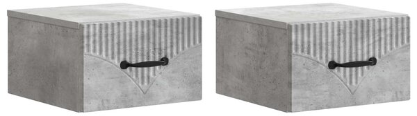 Fali éjjeli szekrény 2 pcs Betonszürke 34,5 x 33 x 20 cm