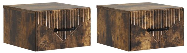 Fali éjjeli szekrény 2 pcs Füstös Tölgy 34,5 x 33 x 20 cm