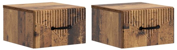 Fali éjjeli szekrény fiókkal 2 pcs Antik Fa 34,5 x 33 x 20 cm