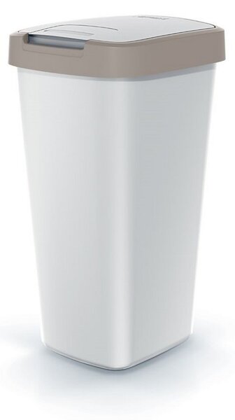 Szemeteskosár színes tetővel, 25 l, barna / szürke
