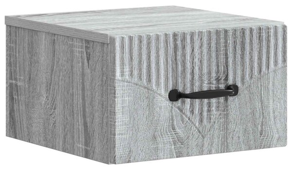 Fali éjjeli szekrény 2 pcs Szürke Sonoma 34,5 x 33 x 20 cm