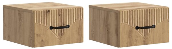 Fali éjjeli szekrény 2 pcs Kézműves Tölgy 34,5 x 33 x 20 cm