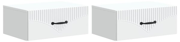 Fali éjjeli szekrény 2 pcs Fehér 49 x 34,5 x 20 cm Szerelt Fa