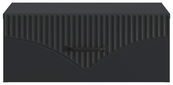 Fali éjjeli szekrény 2 pcs Fekete 49 x 34,5 x 20 cm Szerelt Fa
