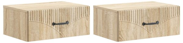 Fali éjjeli szekrény 2 pcs Sonoma Tölgy 49 x 34,5 x 20 cm