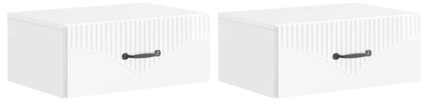 Fali éjjeli szekrény 2 pcs Magasfényű Fehér 49 x 34,5 x 20 cm