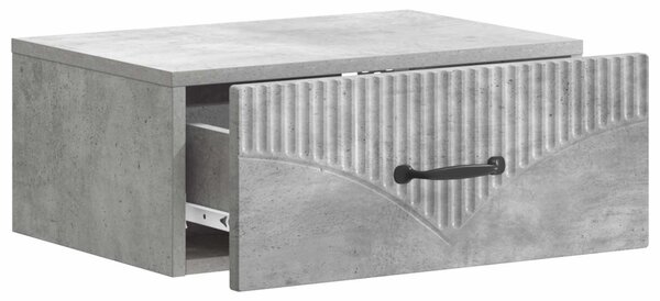 Fali éjjeli szekrény Betonszürke 49 x 34,5 x 20 cm Szerelt Fa